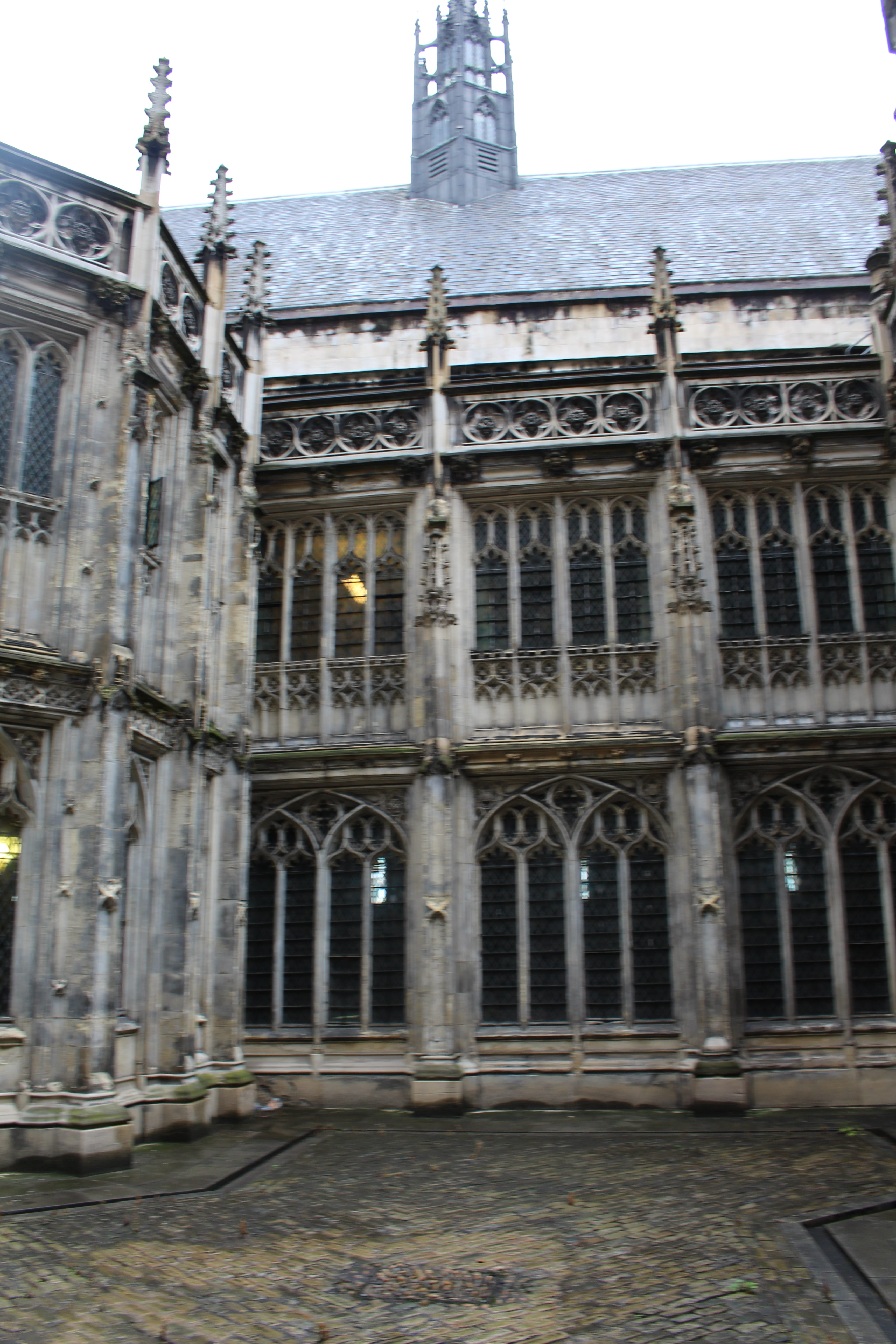 The restored St. Stephen's Cloisters, looking west to Westminster Hall, also part of Richard's repair work at the Palace.