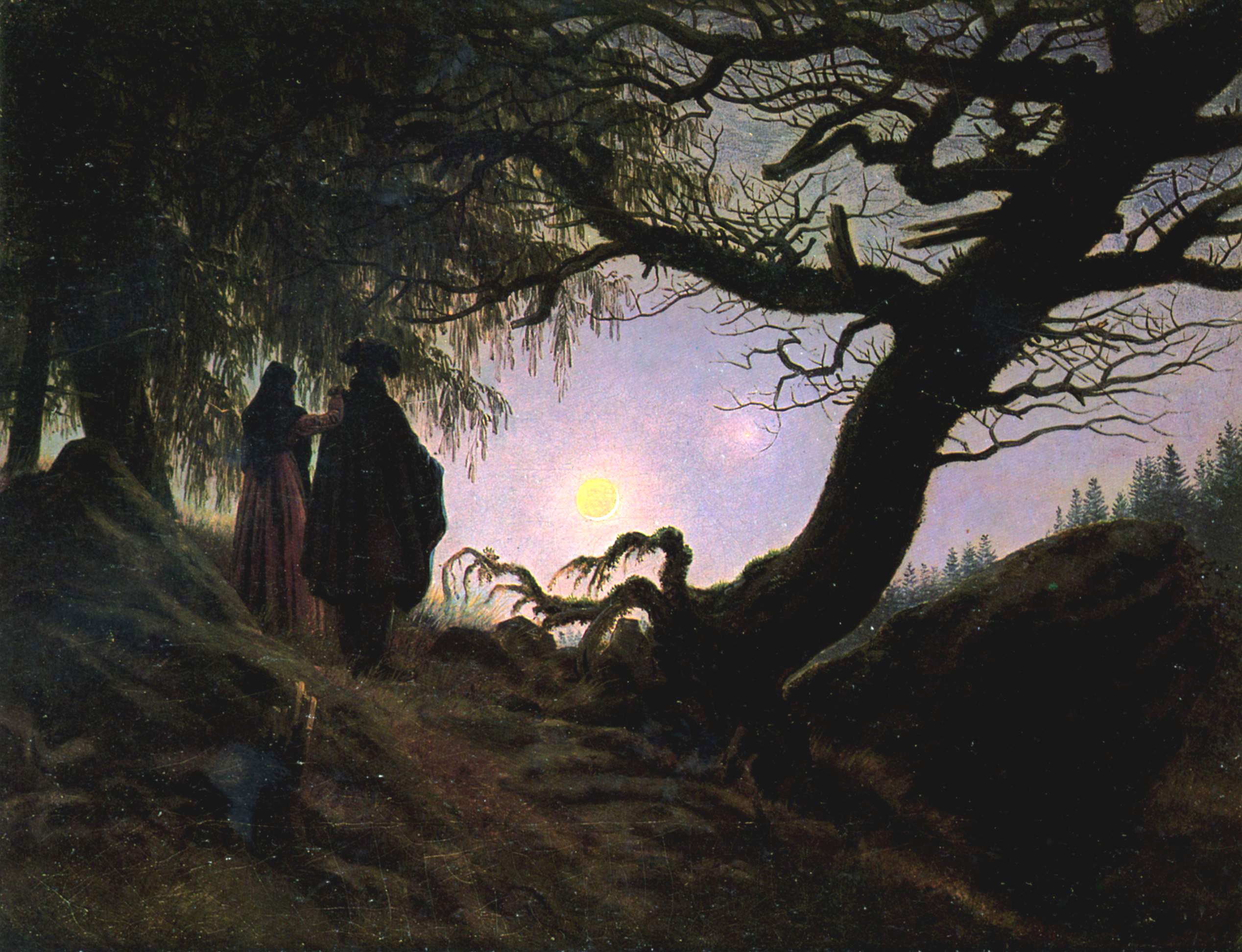 Caspar David Friedrich, “Man and Woman Contemplating the Moon," 1835 (Alte Nationalgalerie, Berlin).