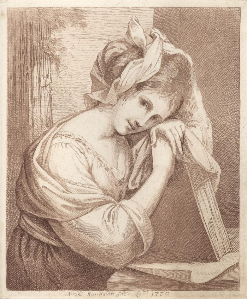 Angelica Kauffman (1741-1807), Self-portrait, 1770. Later state from the collections of the Royal Academy of London.