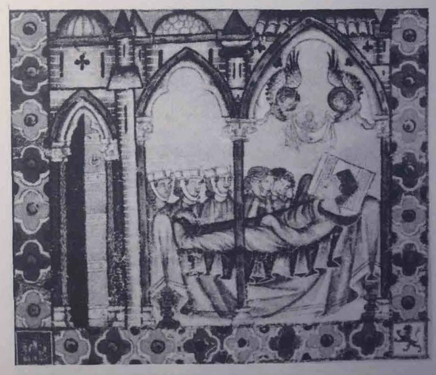 Scene of mourning at an honorable death, with women rending their cheeks, late 13th century Castile. From Cantiga 152, Cantigas de Santa Maria. Image reproduced in Heath Dillard, Daughters of the Reconquest: Women in Castilian Town Society, 1100-1300 (Cambridge: Cambridge University Press, 1984), plate 20.