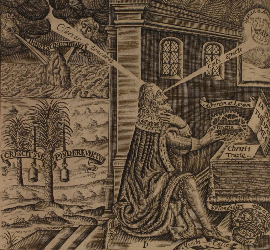 The frontispiece to the 'Eikon Basilke' (1649)
