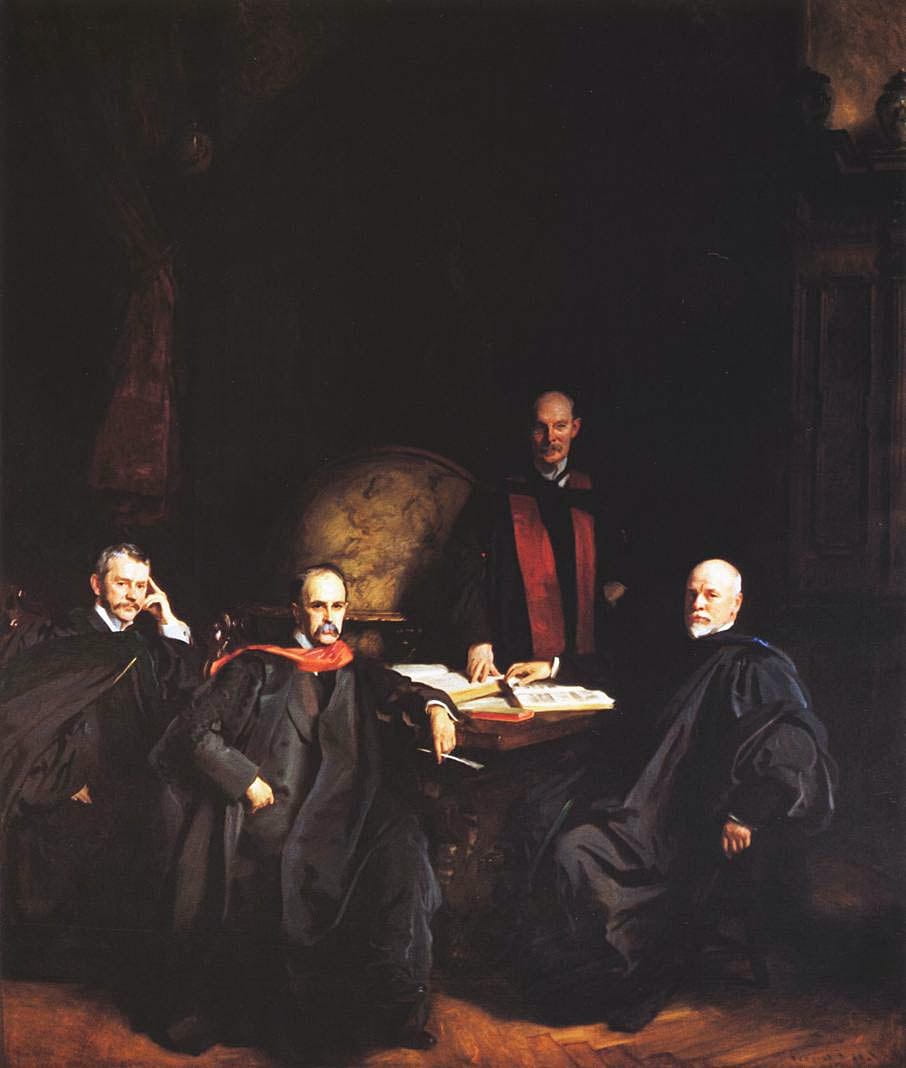 1905 Professors Welch, Halsted, Osler and Kelly (aka The Four Doctors) oil on canvas 298.6 x 213.3 cm Johns Hopkins University School of Medicine, Baltimore MD