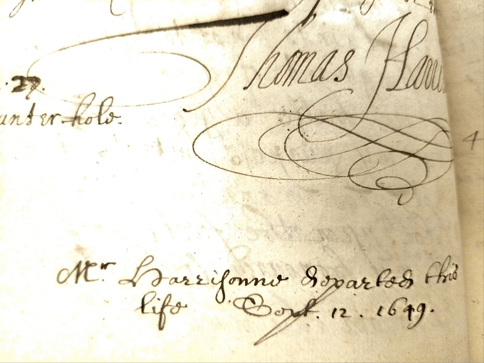 Thomas Harrison signature and death
